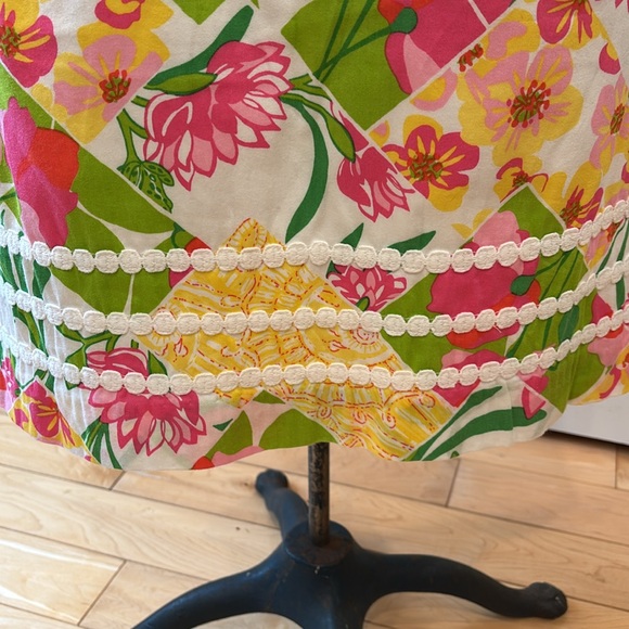 Lilly Pulitzer Fully Limned Yellow Pink Embellished Mini Pencil Skirt - Picture 3 of 10